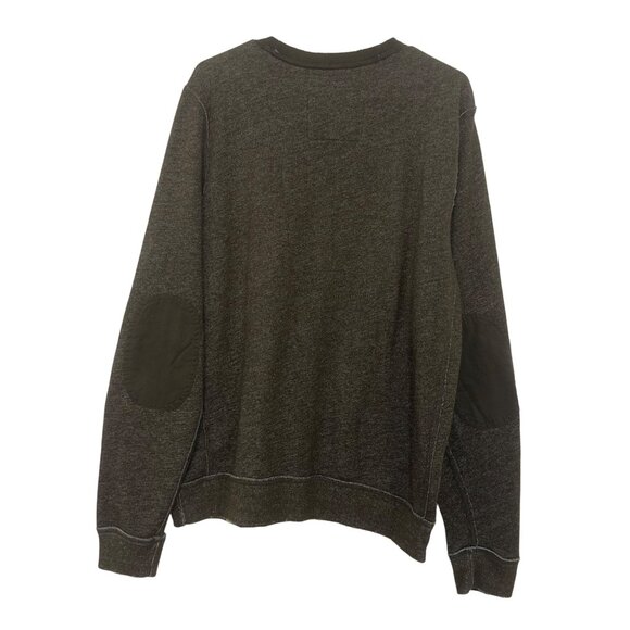 Abercrombie & Fitch Mens Olive Crewneck Sweater SZ XL Patched Elbown - Picture 9 of 12